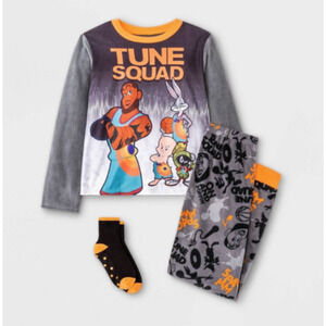 Space Jam Tune Squad 2pc Cozy Pajama Set with Socks Boys Medium (8)